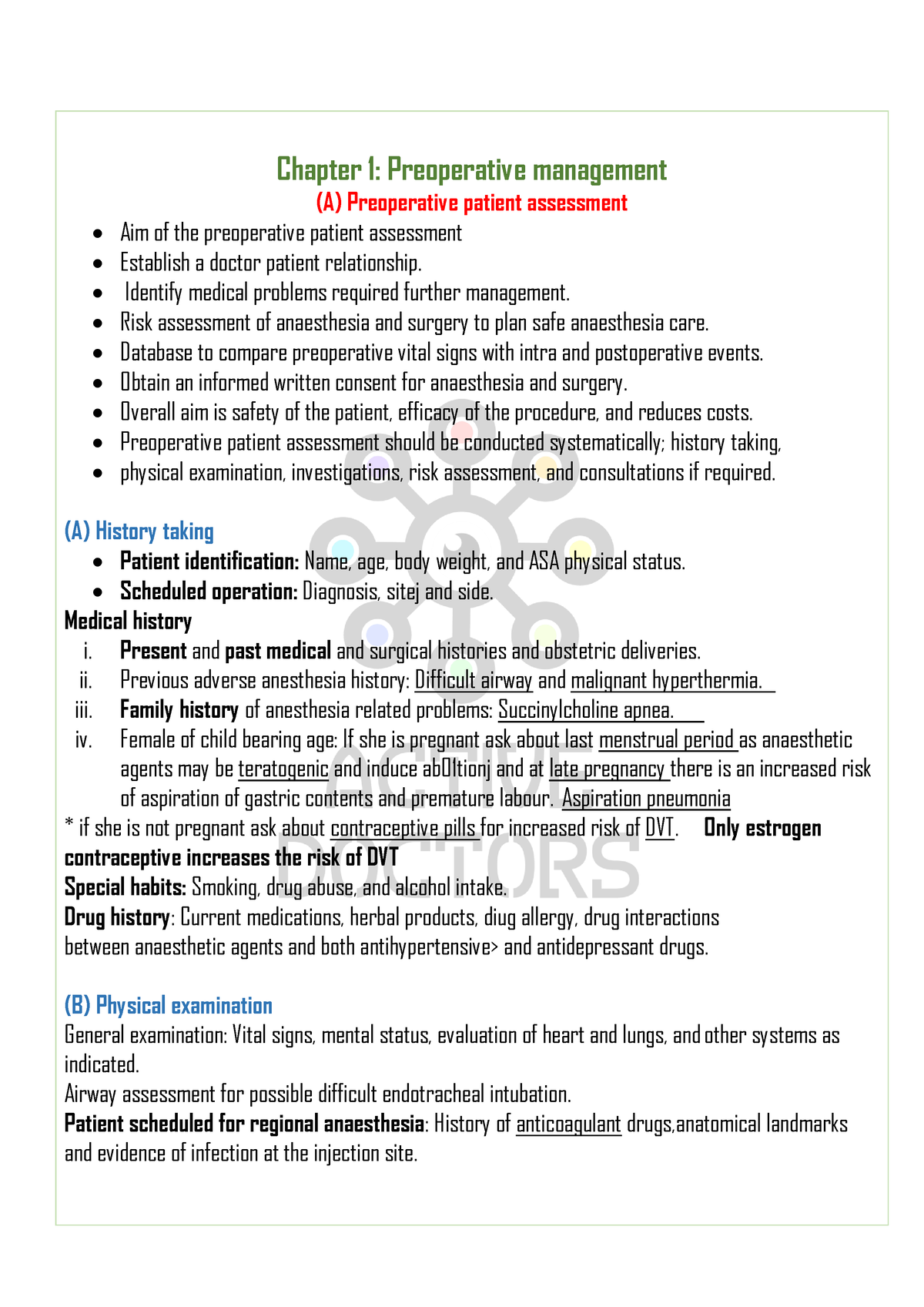 LEC 1-4 (ANAE) - Internal Medicine - Chapter 1: Preoperative Management ...