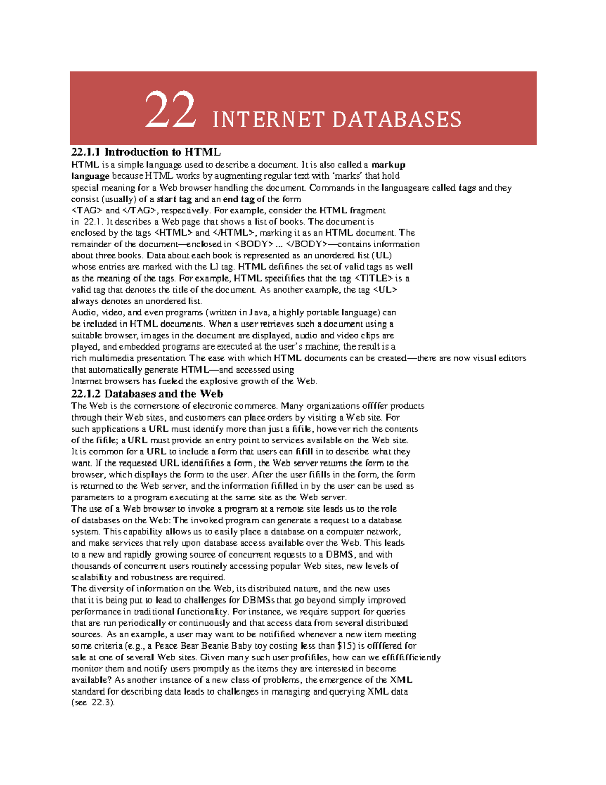 22 Internet Databases - Hey friends This thread contains quality notes ...