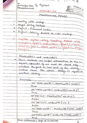 Python Module 1 notes - Good - Introduction to Python Programming Prof ...