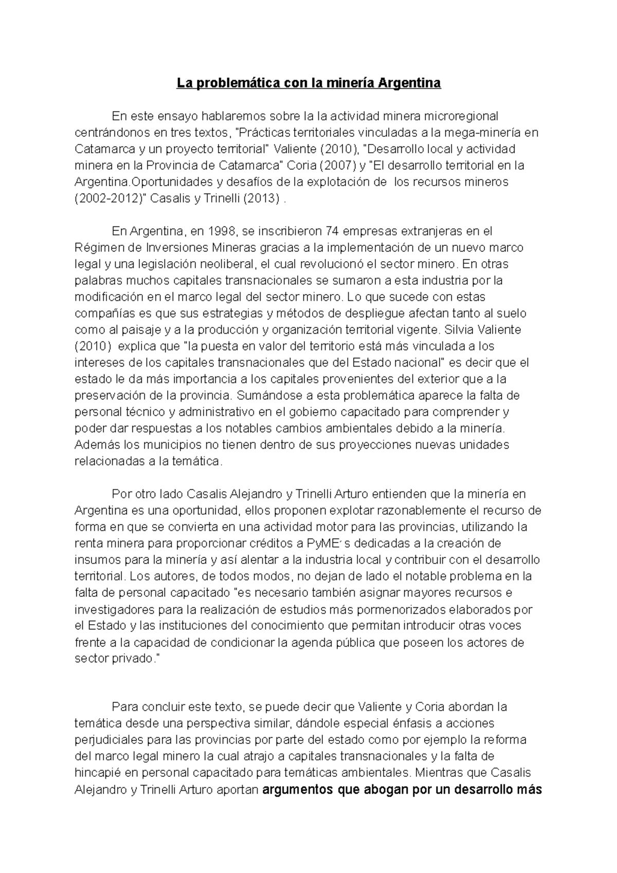 Mineria en la Argentina - La problemática con la minería Argentina En ...