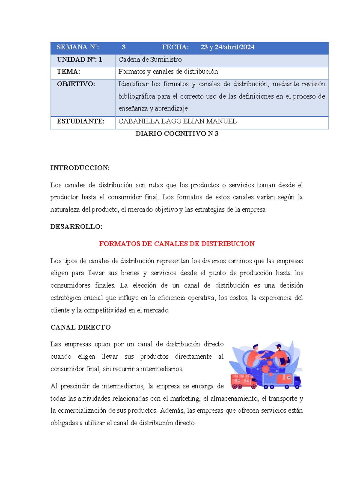 DISTRIBUCION COMERCIAL APUNTES IMPORTANTES - SEMANA N°: 3 FECHA: 23 y ...