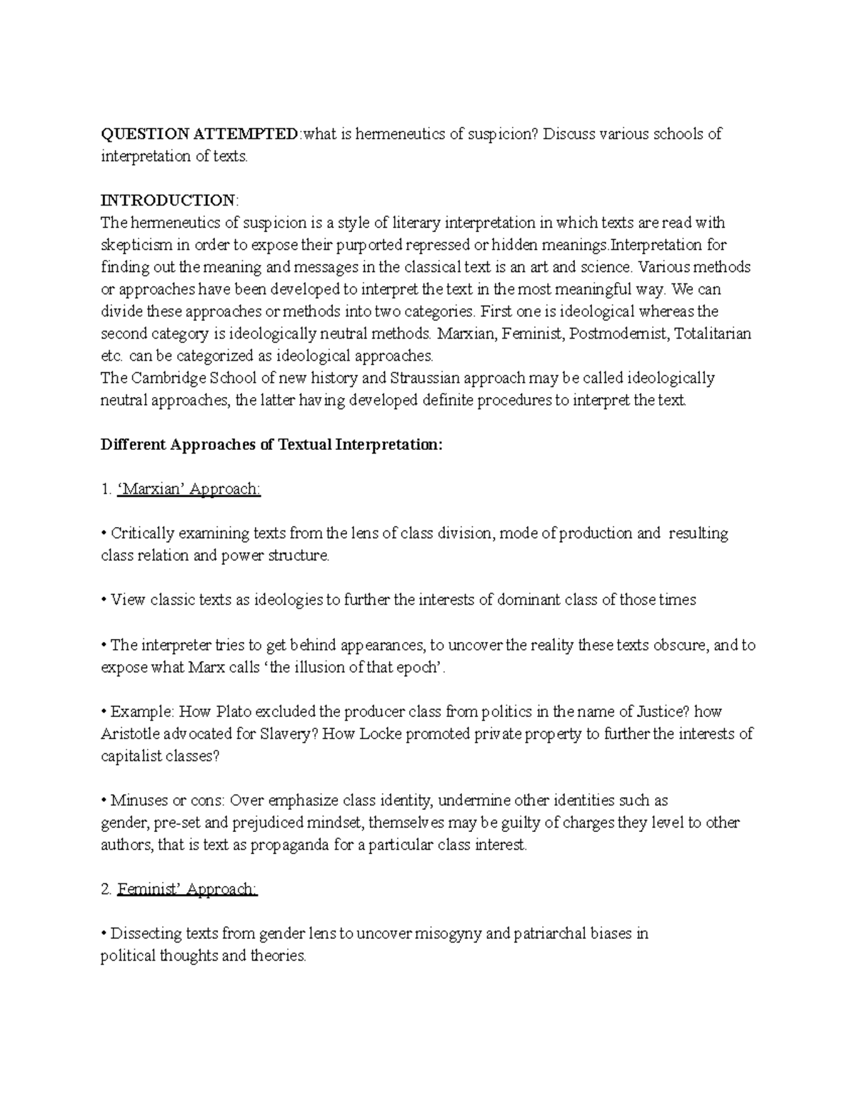 Cpp assignment 2 - QUESTION ATTEMPTED:what is hermeneutics of suspicion ...