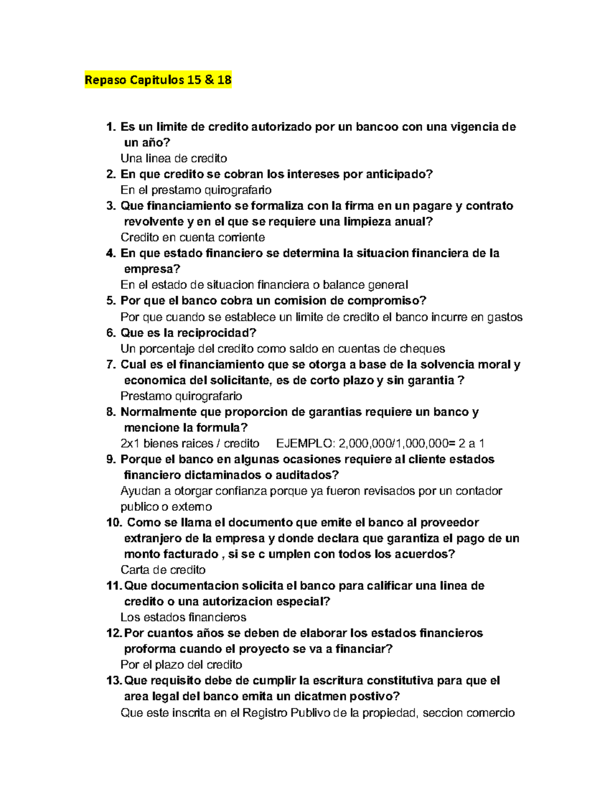 Repaso Capitulo 15-18 - Repaso Capitulos 15 & 18 Es un limite de ...