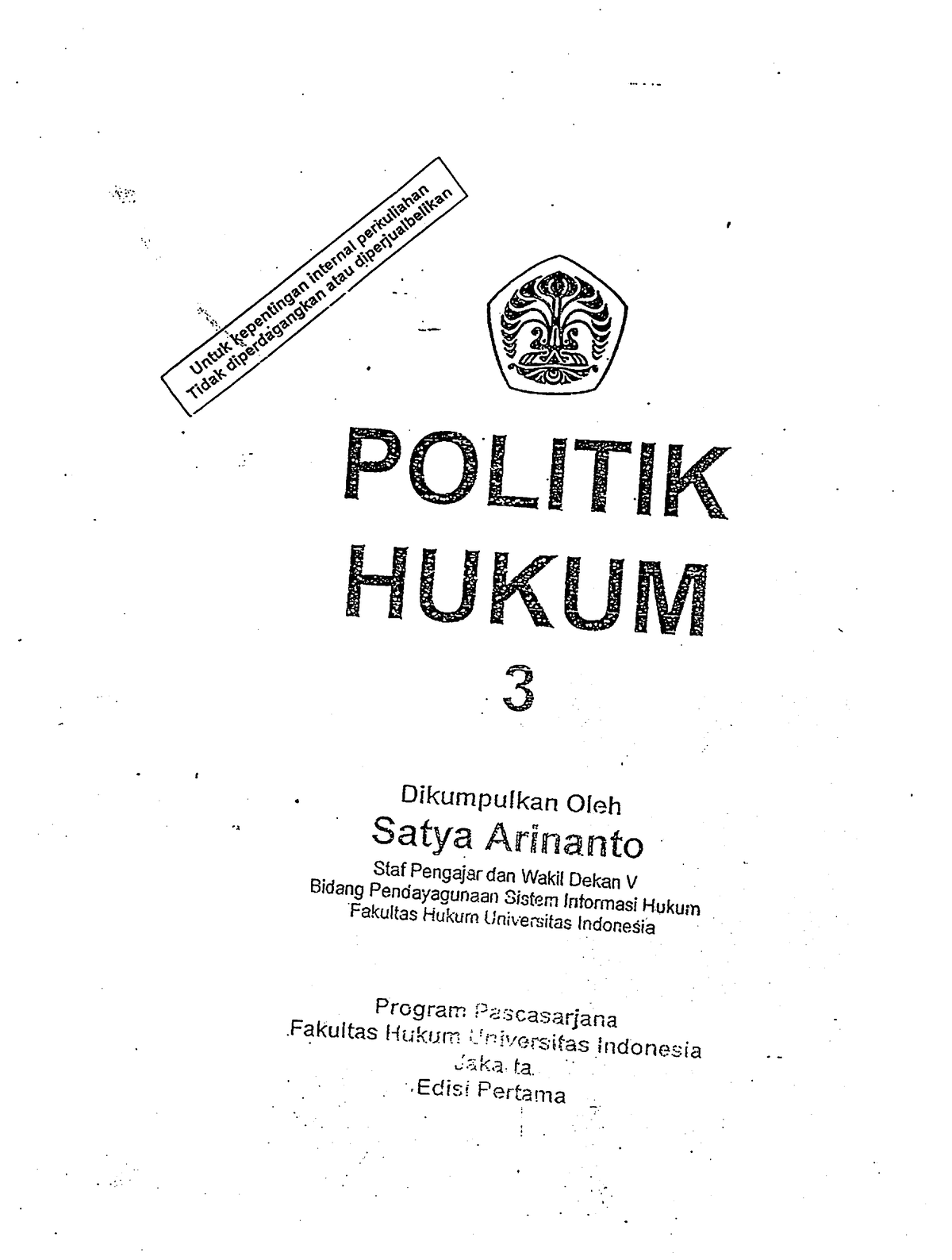 Politik Hukum BUKU 3 - Hukum Tata Negara - Studocu