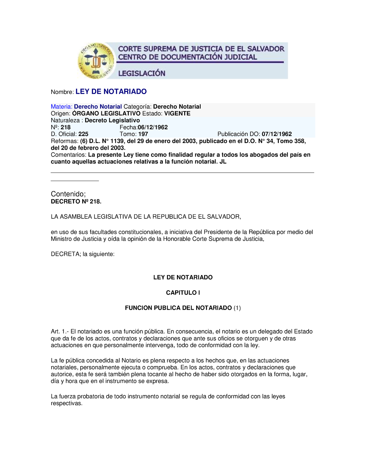 Ley De Notariado Nombre Ley De Notariado Materia Derecho Notarial Categoría Derecho 4668