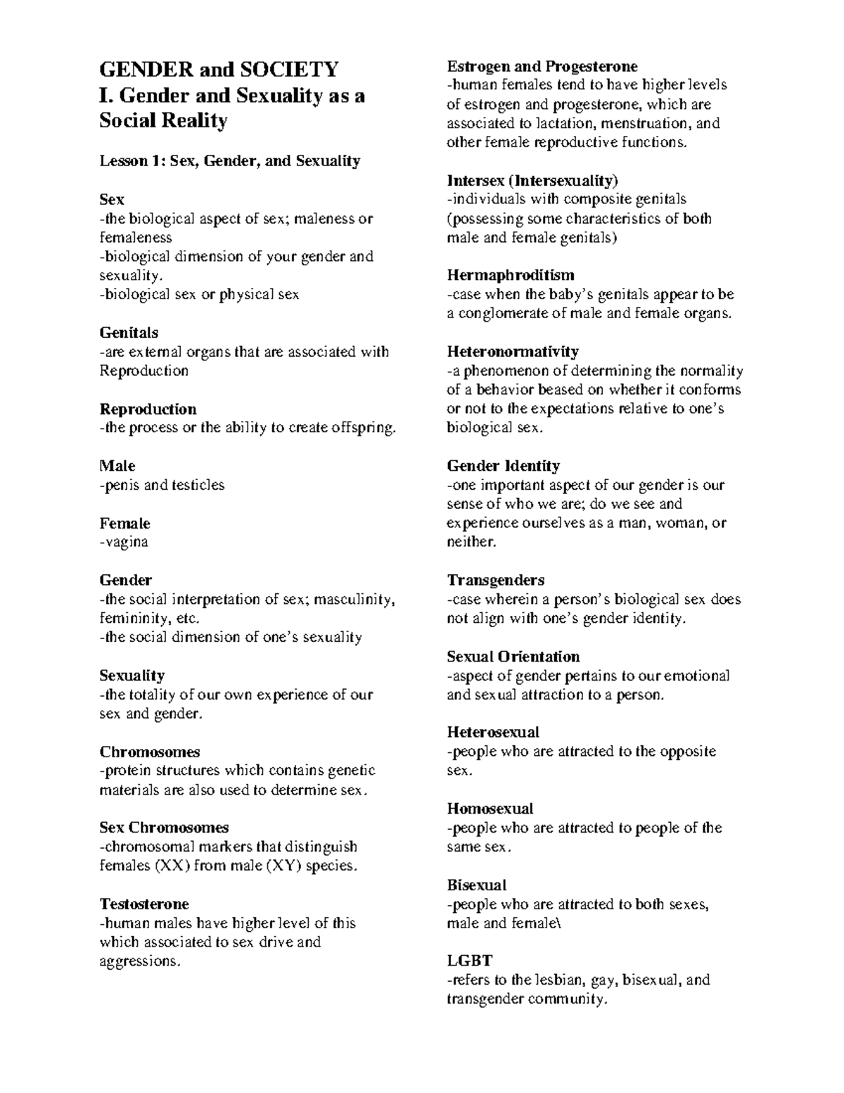 Gensoc- Reviewer - GENDER and SOCIETY I. Gender and Sexuality as a ...