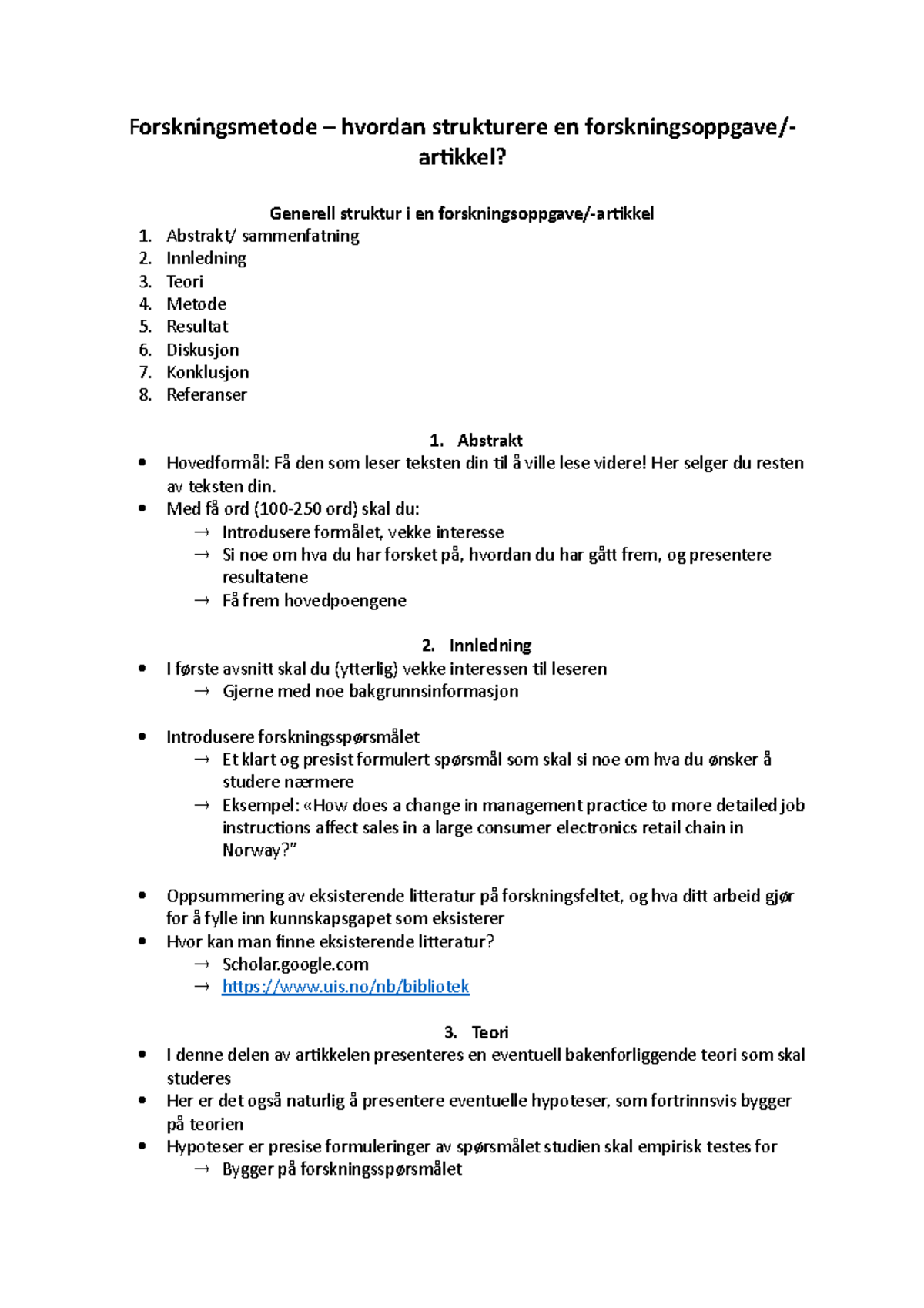Forskningsmetode - Hvordan Strukturere En Forskningsoppgave ...