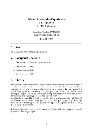 Adder and Subtractor - Digital Electronics Experiment Adders and ...