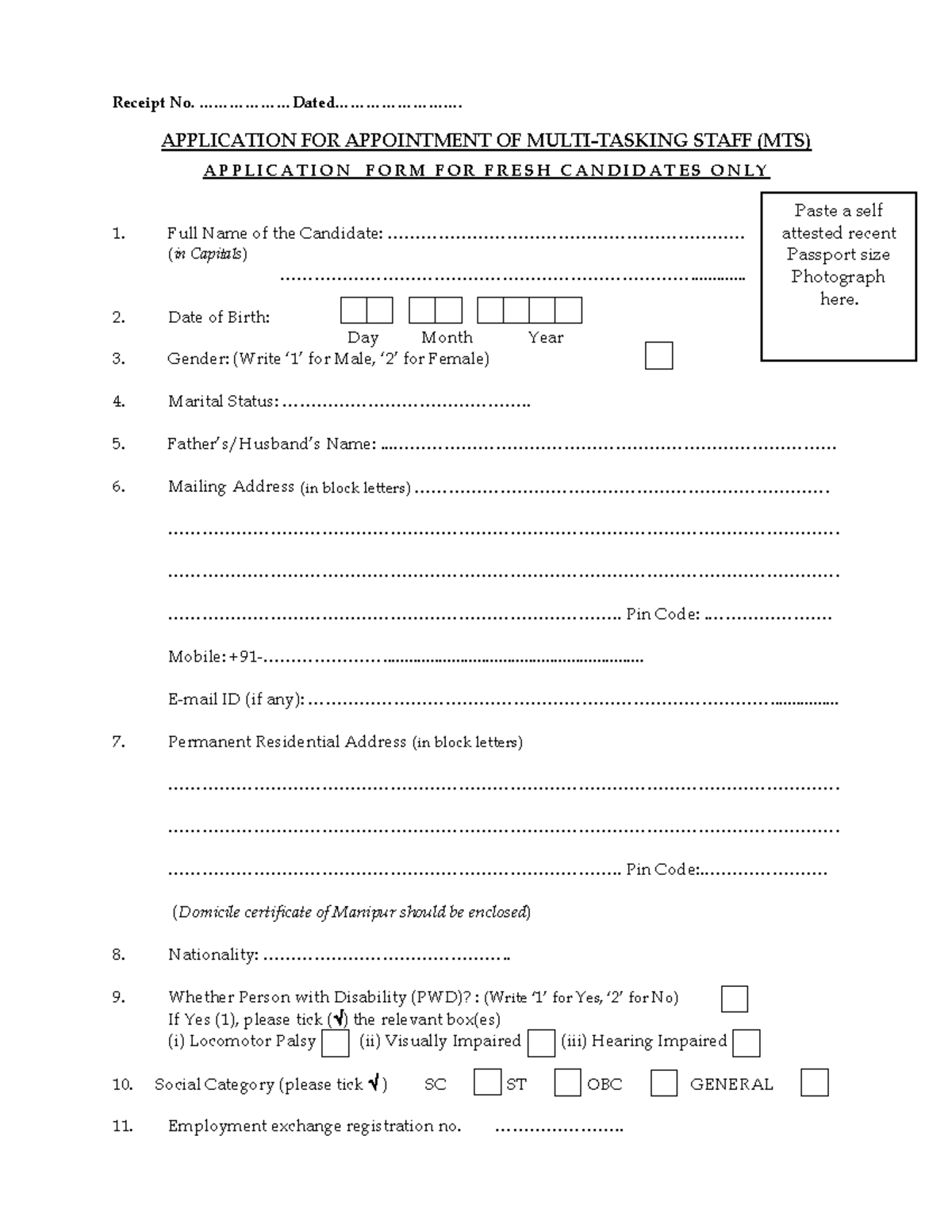 Application-form-MTS - Receipt No ...