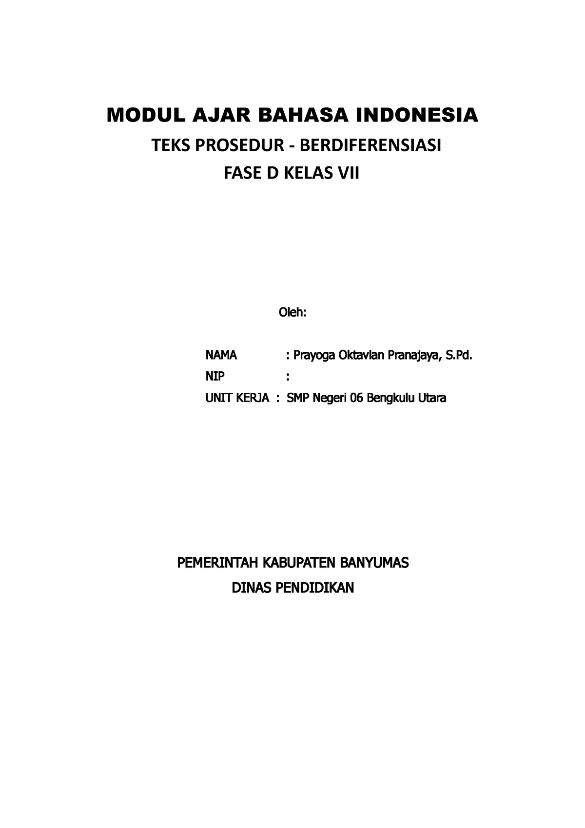 Modul Ajar Diferensiasi Teks Prosedur - MODUL AJAR BAHASA INDONESIA ...