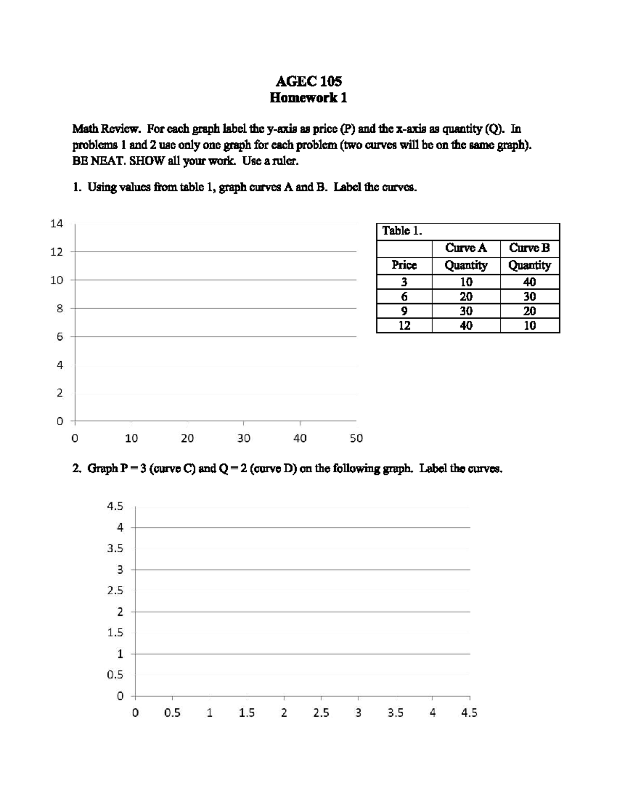 AGEC 105 HW 1 - agec hw - 14 12 10 AGEC 105 Homework 1 Math Review. For ...