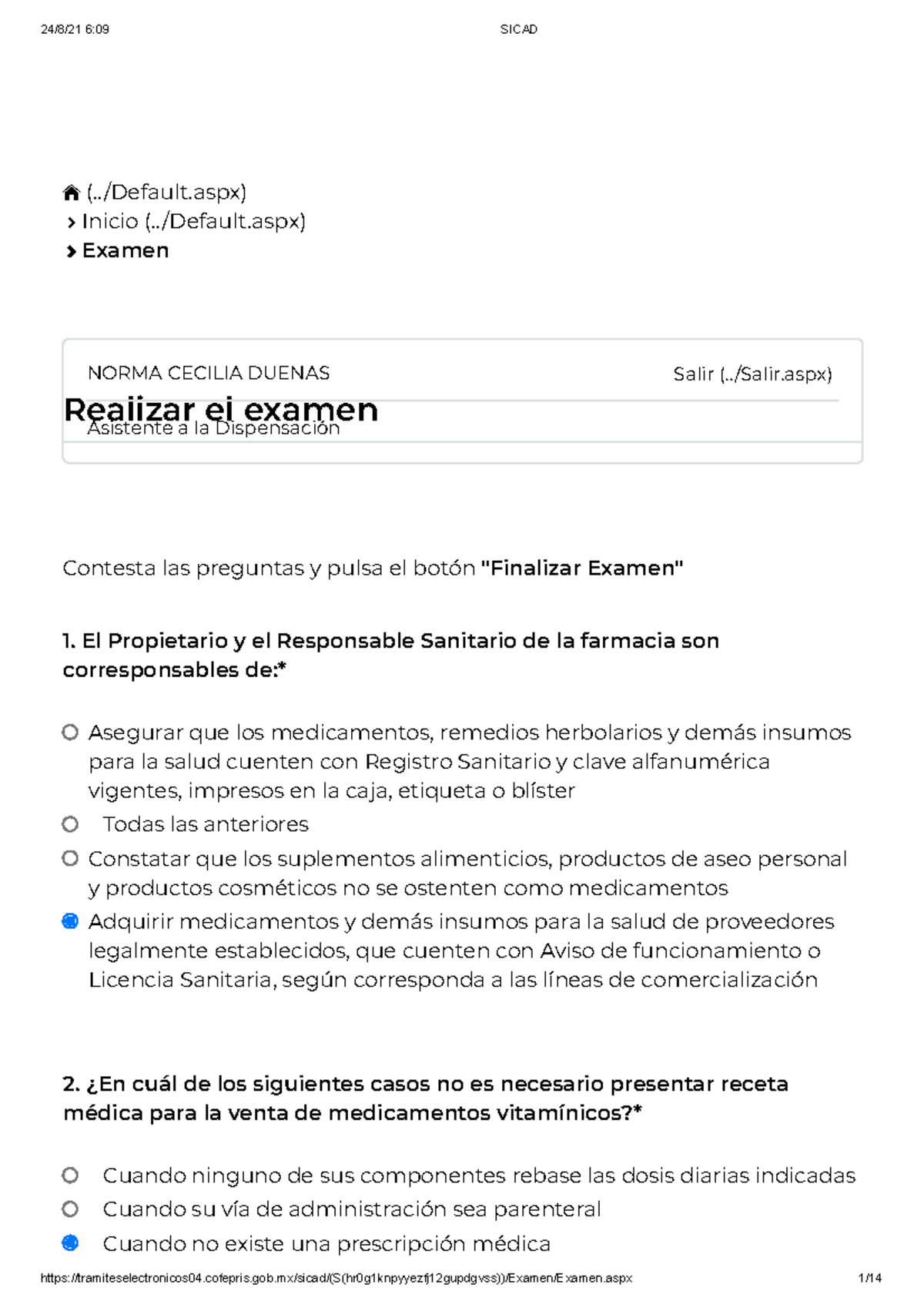 Examen Sicad Hola Espero Que Les Sirva Realizar El Examen