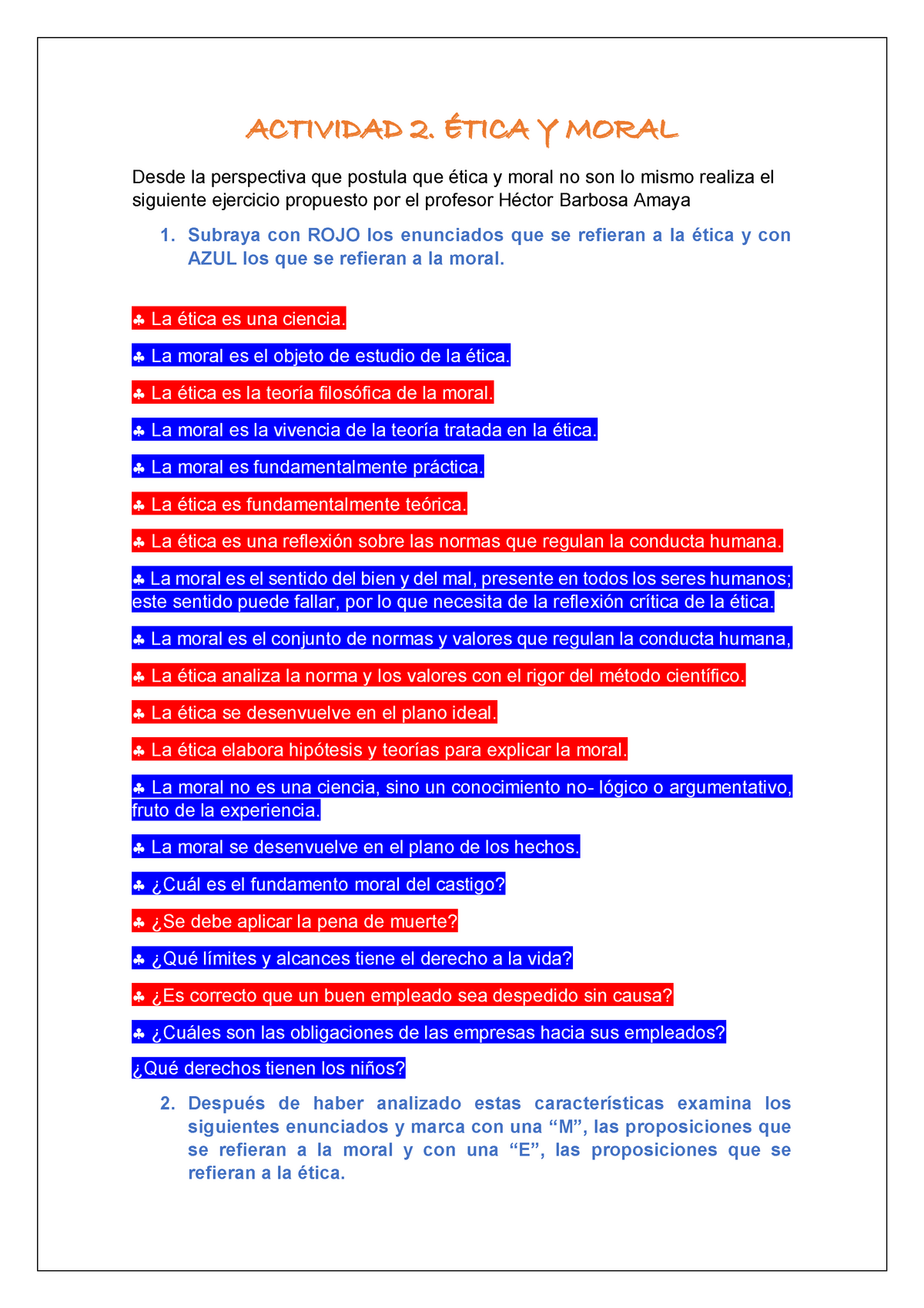 Actividad 2 Diferencias Entre ética Y Moral Desde La Perspectiva Que Postula Que ética Y Moral 9374