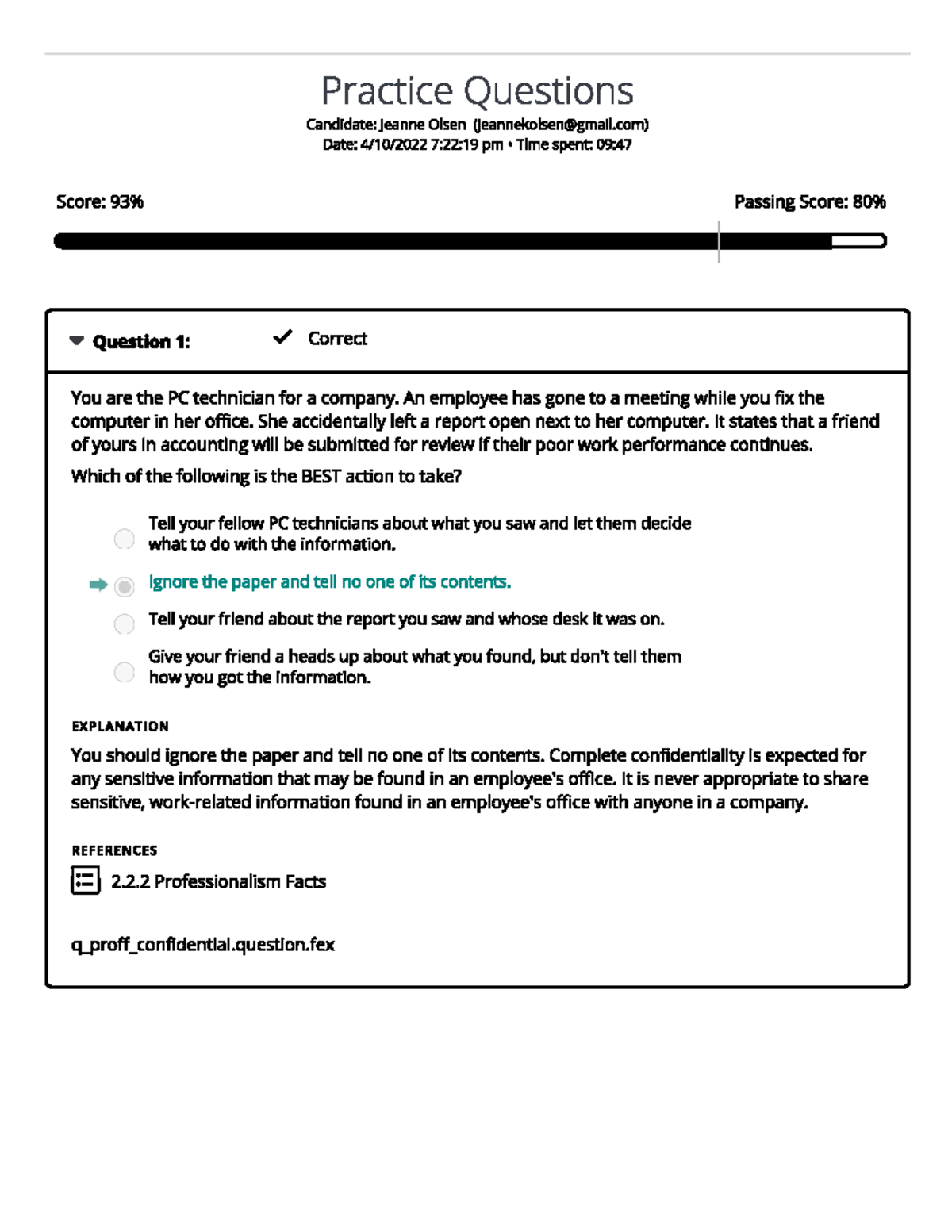 2.3 practice questions - CIS 106 - Studocu