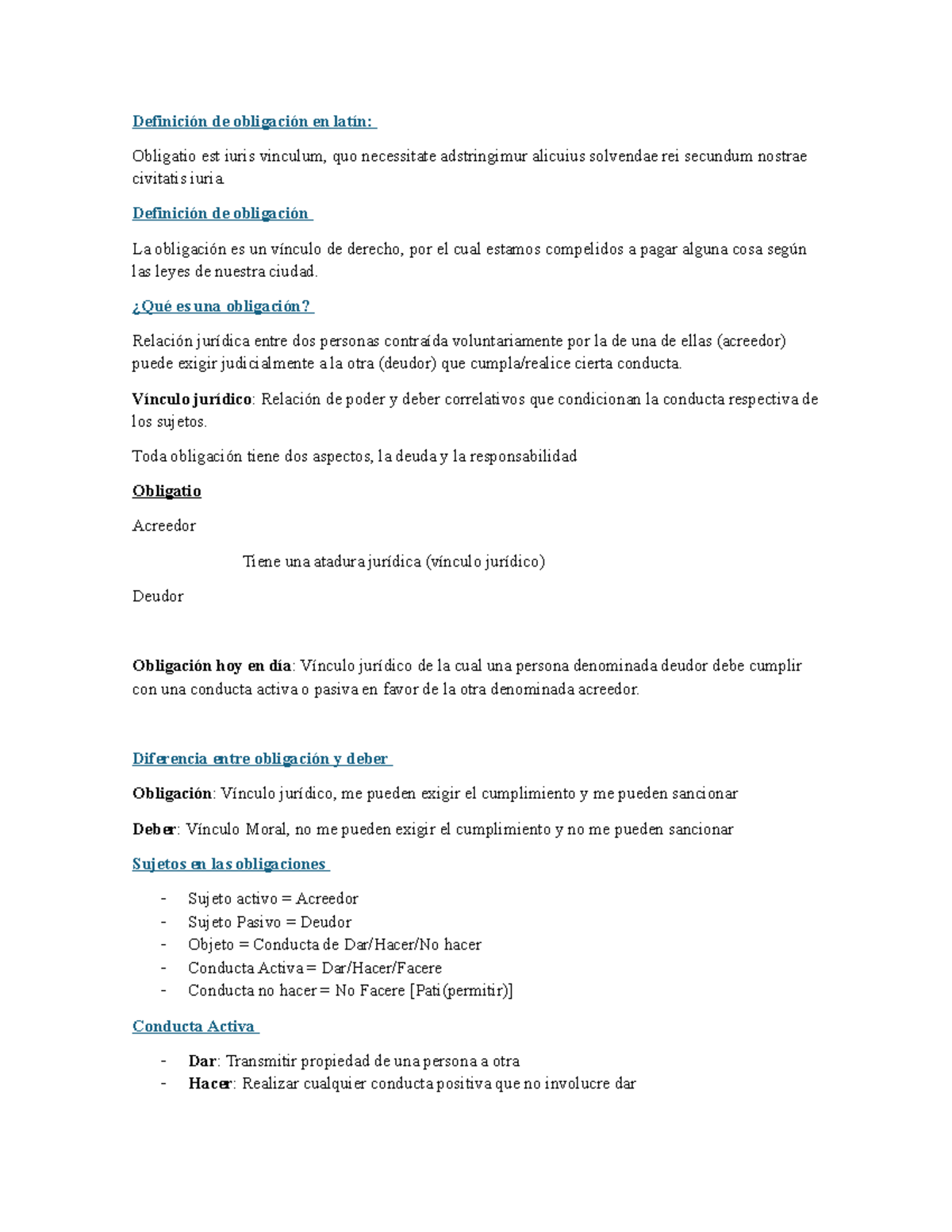 Obligaciones - Definición de obligación en latín: Obligatio est iuris ...
