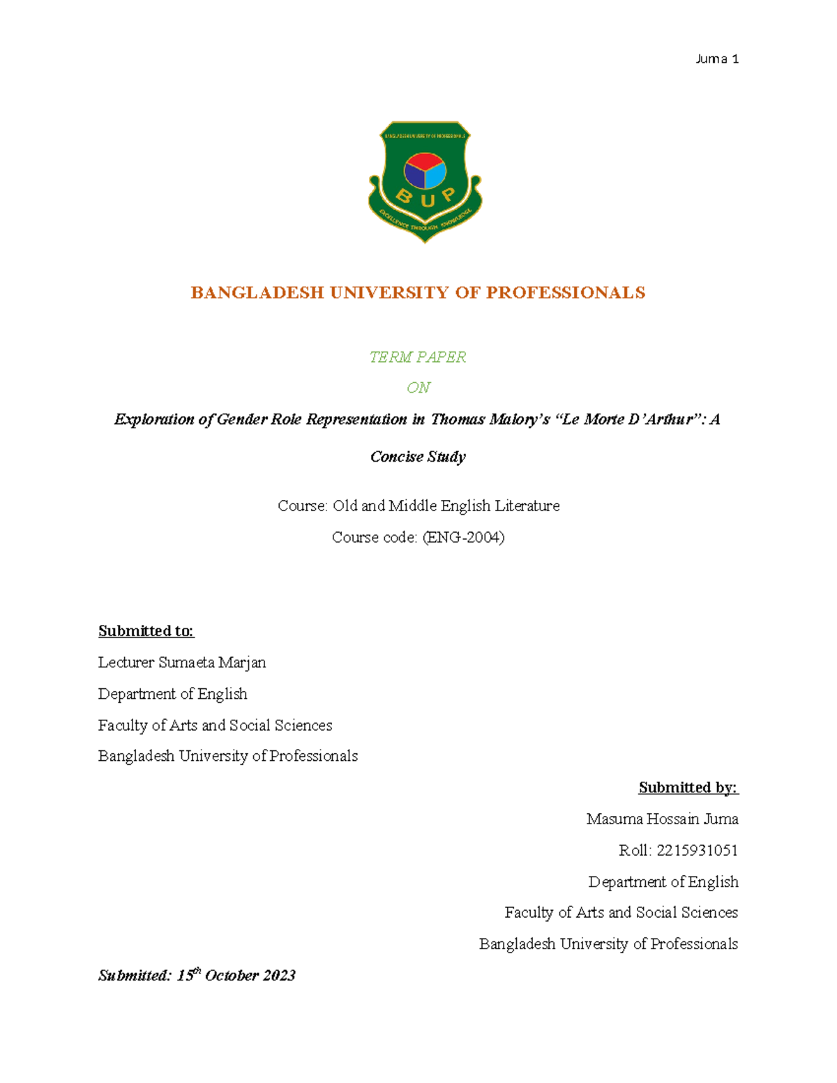 Philosphy paper 2005 - BANGLADESH UNIVERSITY OF PROFESSIONALS TERM ...