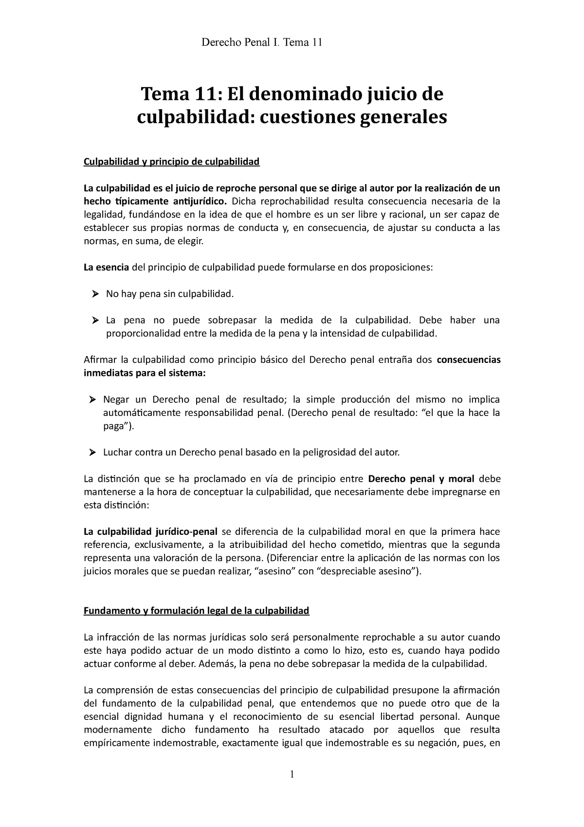 Derecho Penal TEMA 11 - Apuntes 11 - Derecho Penal I. Tema 11 Tema 11 ...