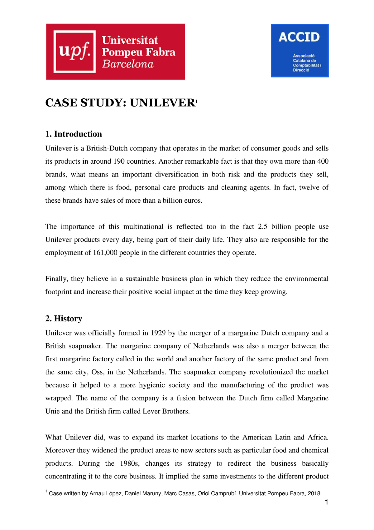unilever case study summary