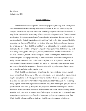 Anthropology 102- anthro writing assignment 3 - Writing Assignment 3 ...