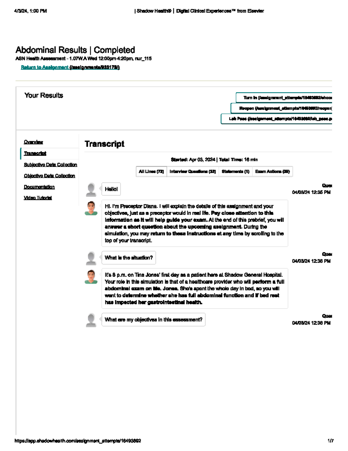 abdominal Transcript - NUR 115 - Studocu