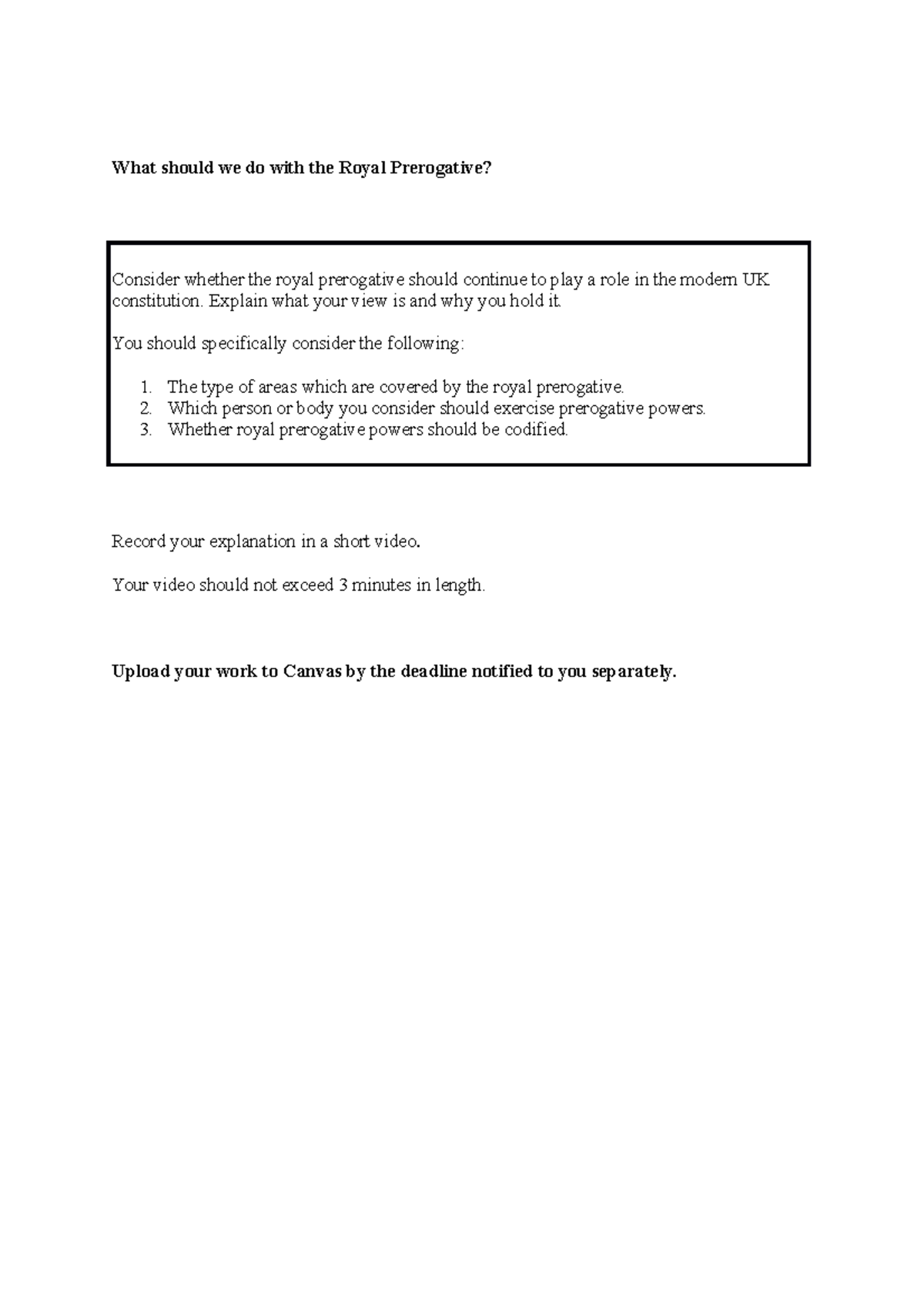 Unit 1 Activity 1 - What should we do with the Royal Prerogative ...