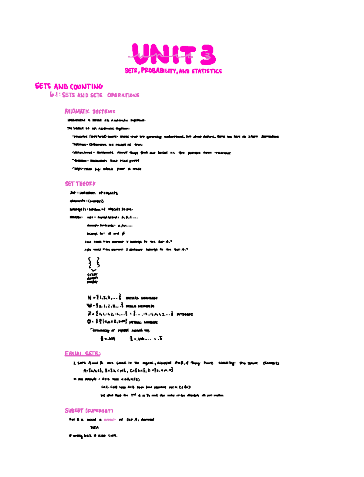 FMB UNIT 3 - In Class Notes - UNE B SETSPROBABILITYANDSTATISTICS ...