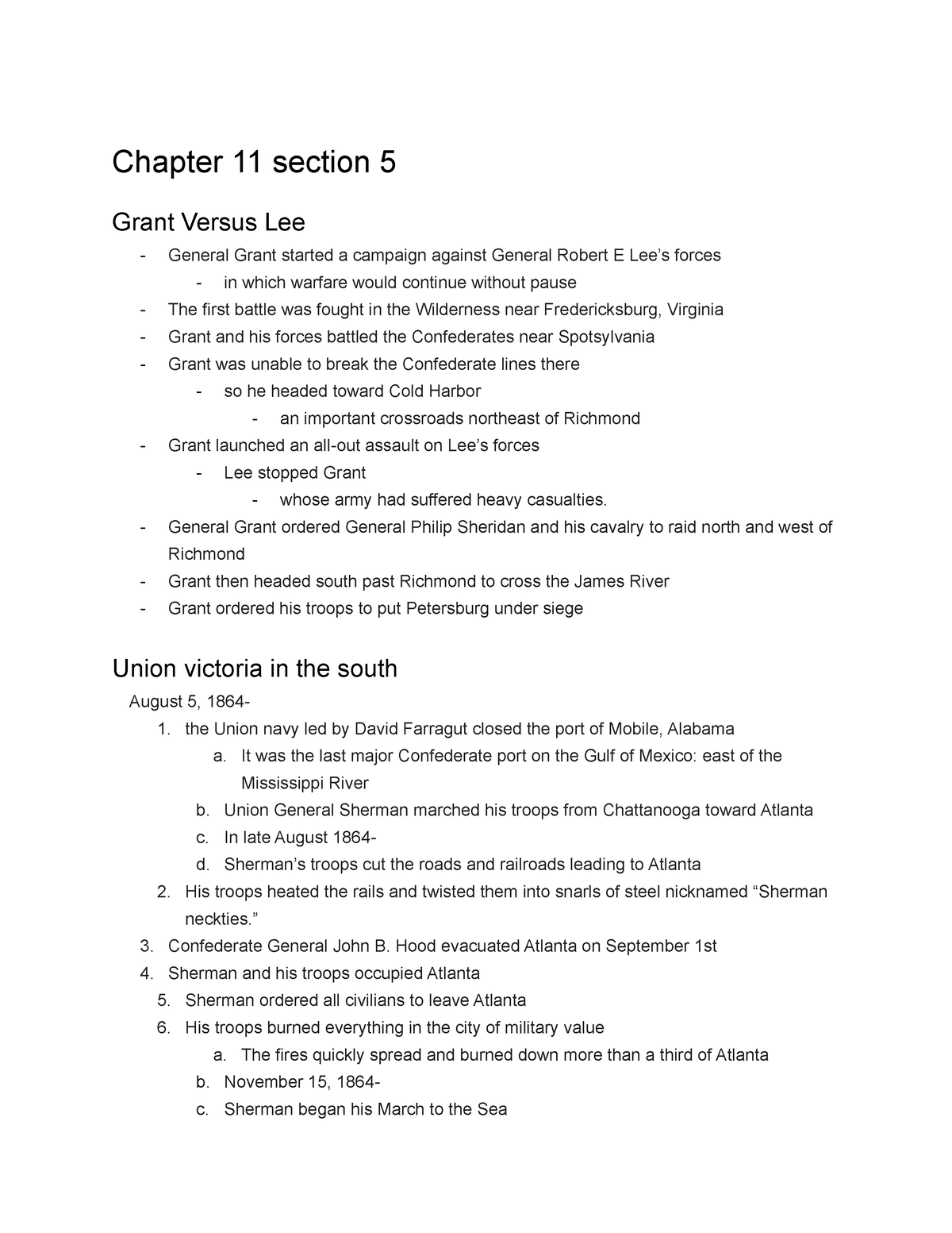 Chapter 11 Section 5 Summary Of The History Of 1876 Us Chapter 11