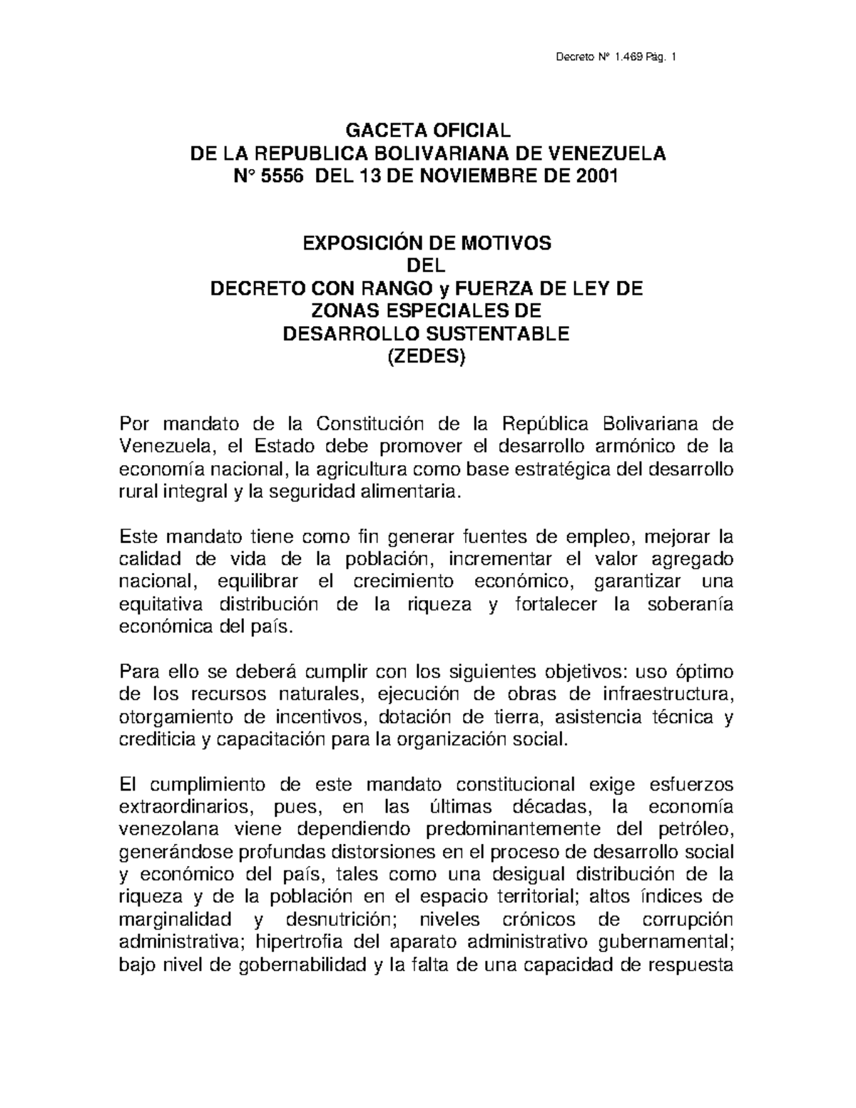 Ley desarrollo sustentable - GACETA OFICIAL DE LA REPUBLICA BOLIVARIANA ...