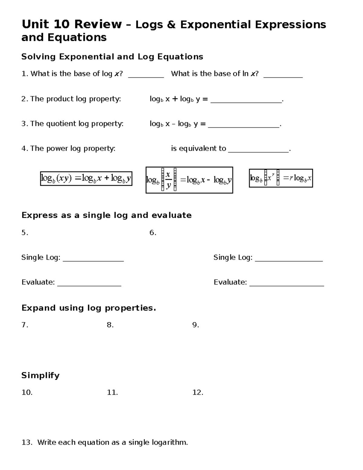 Unit+10+Review - Unit 10 review. this has been completed and is all ...