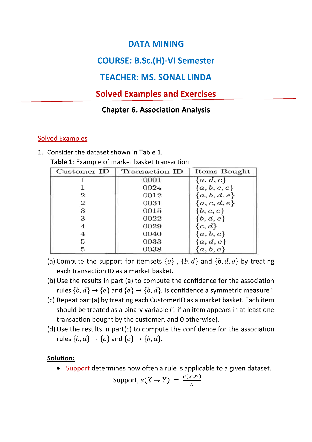 637221160467542917 Data Mining(Chapter 6) fundemental document on - Studocu