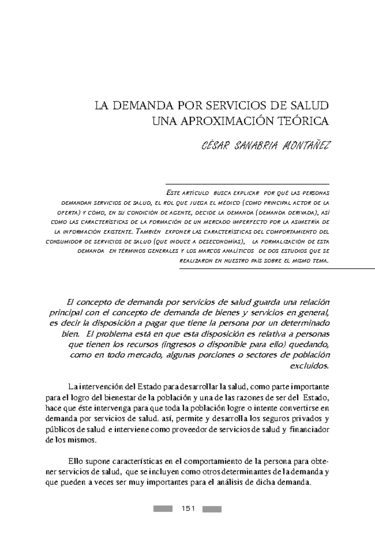 A11 - LA DEMANDA POR SERVICIOS DE SALUD UNA APROXIMACI”N TE”RICA C ...