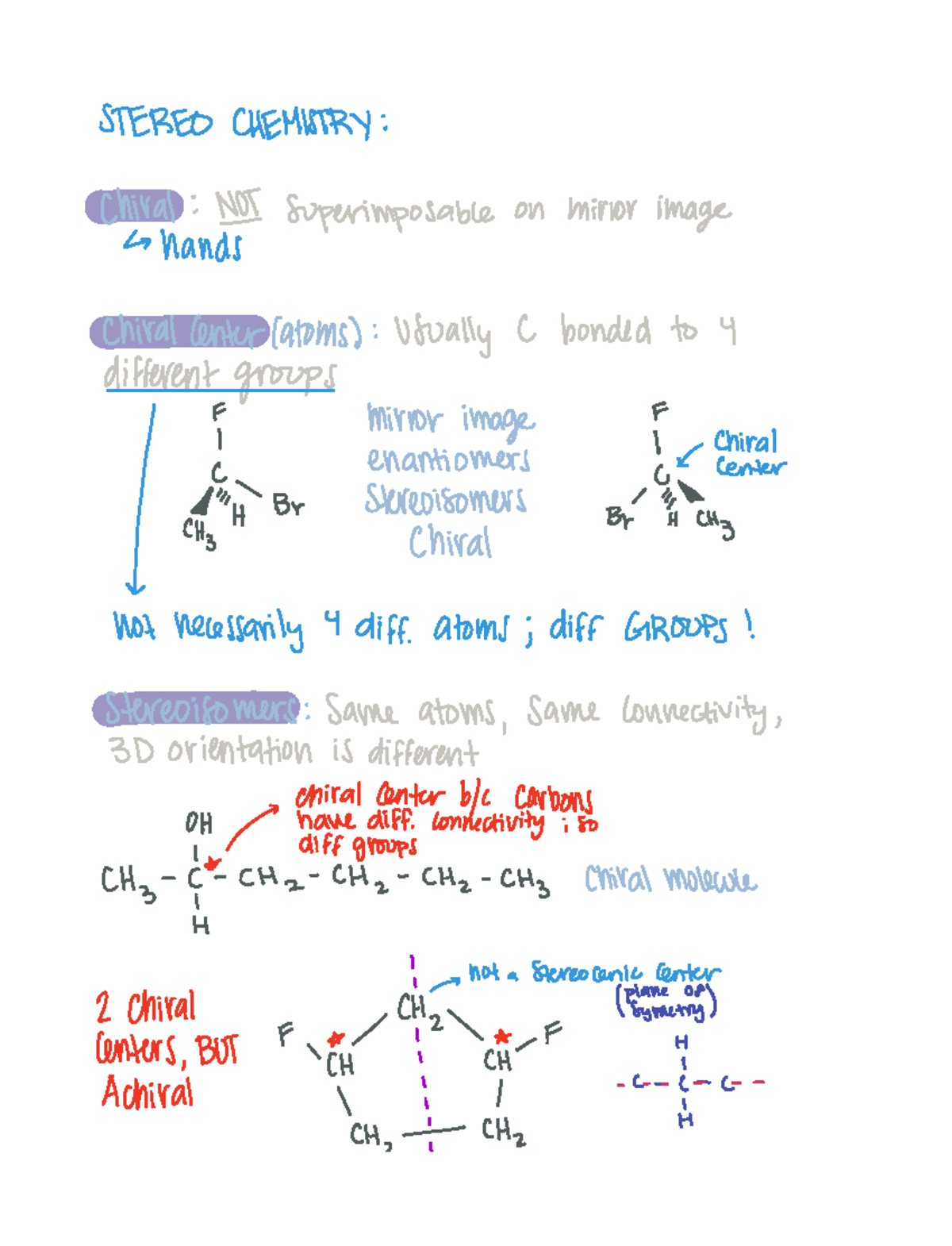 Ch 3 - Studyguide - Snowden - STEREO CHEMISTRY Chiral NOI ...