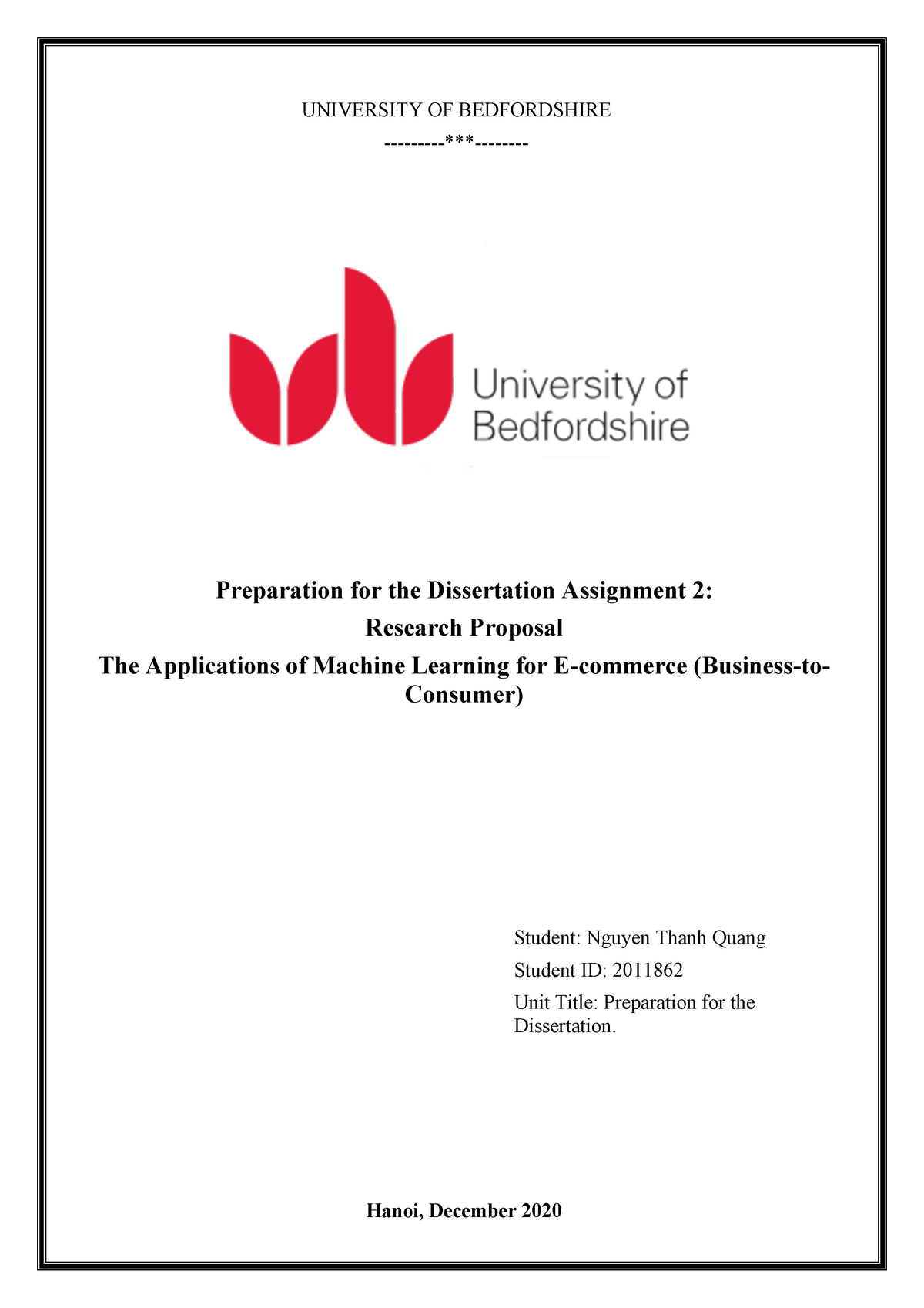 dissertation university of bedfordshire