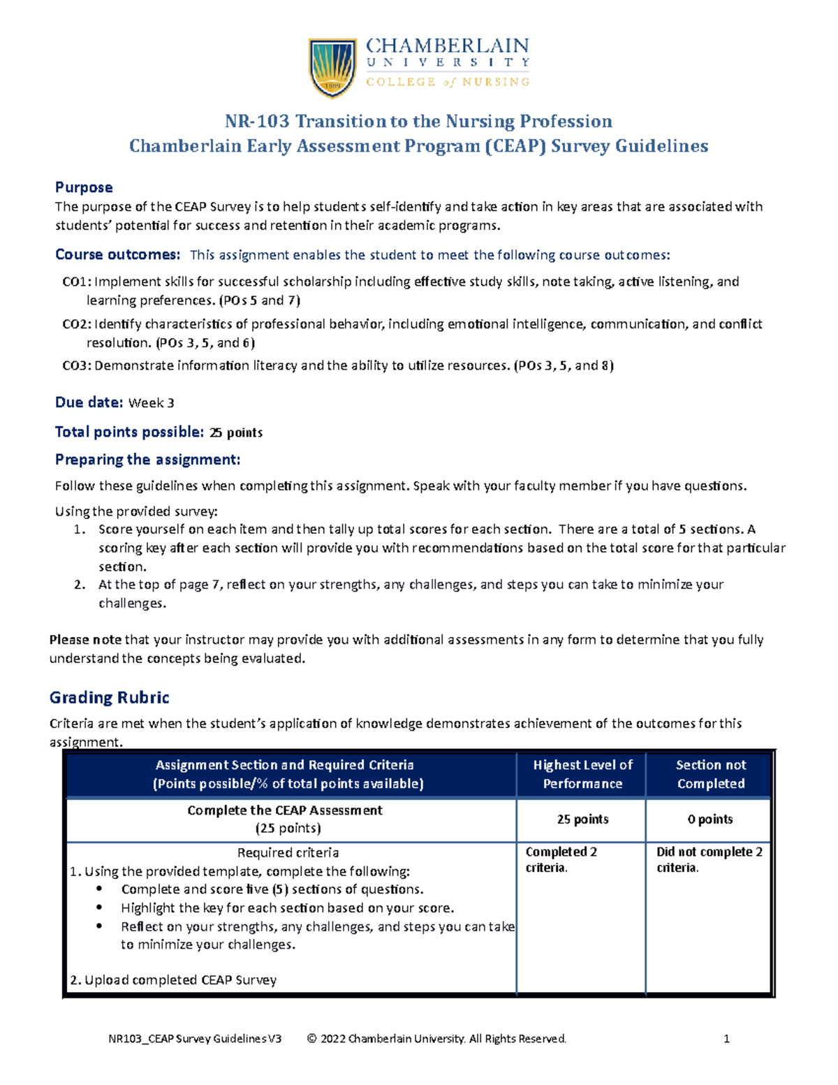 NR103 CEAP Assignment Guidelines V3 MAY22 - NR-103 Transition To The ...