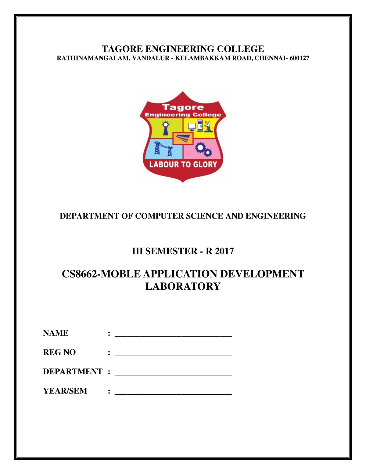 CS8662 MAD LAB Mad LAb manual for anna university students TAGORE ENGINEERING COLLEGE Studocu