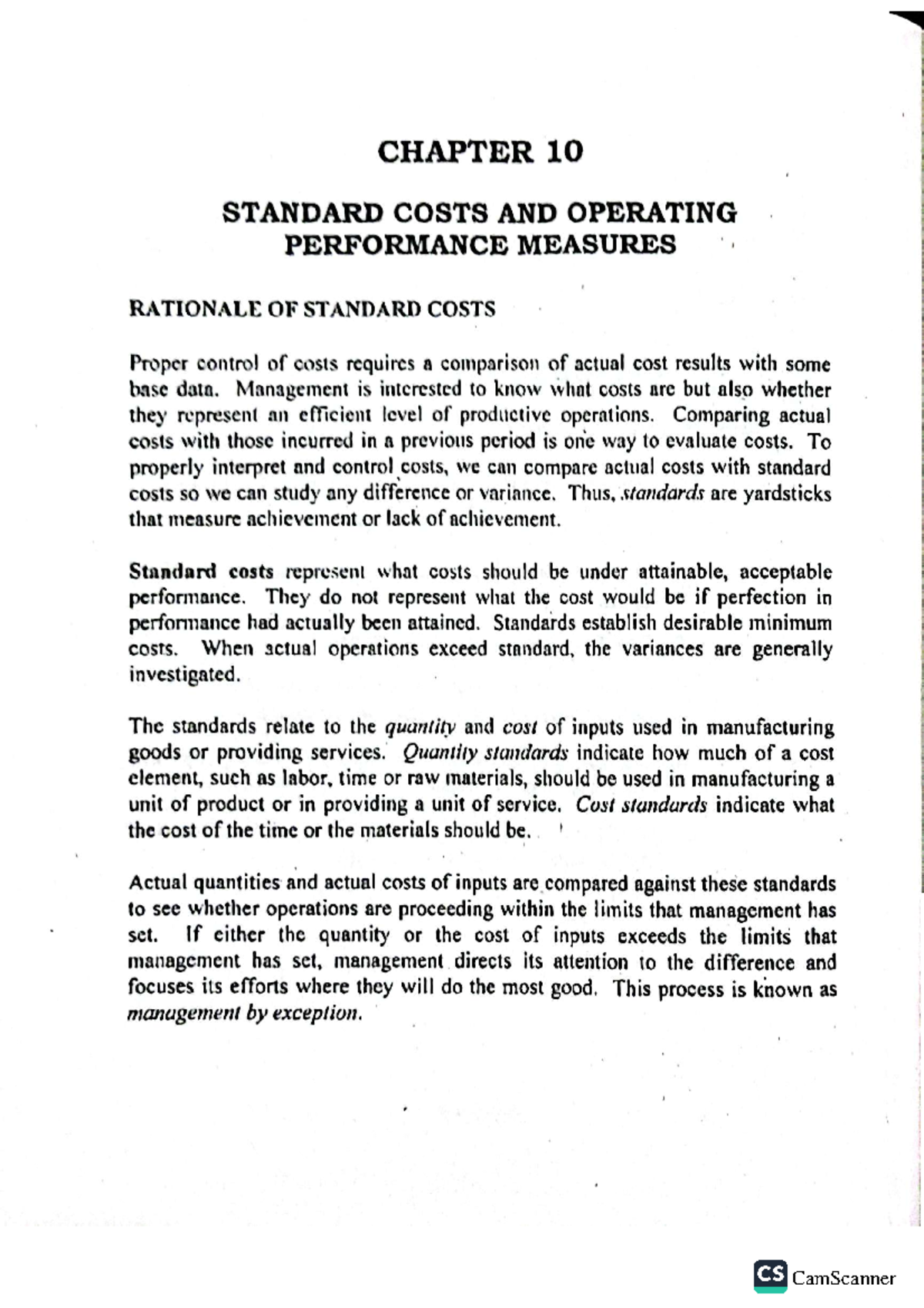 Standard Cost Operating Performance Measures - Accountancy - Studocu