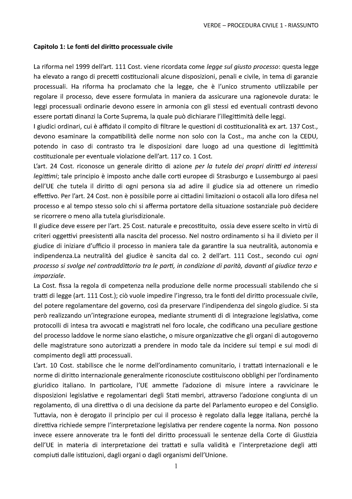 Verde Procedura Civile Libro 1 Capitolo 1 Le Fonti Del Diritto Processuale Civile La Riforma 1853