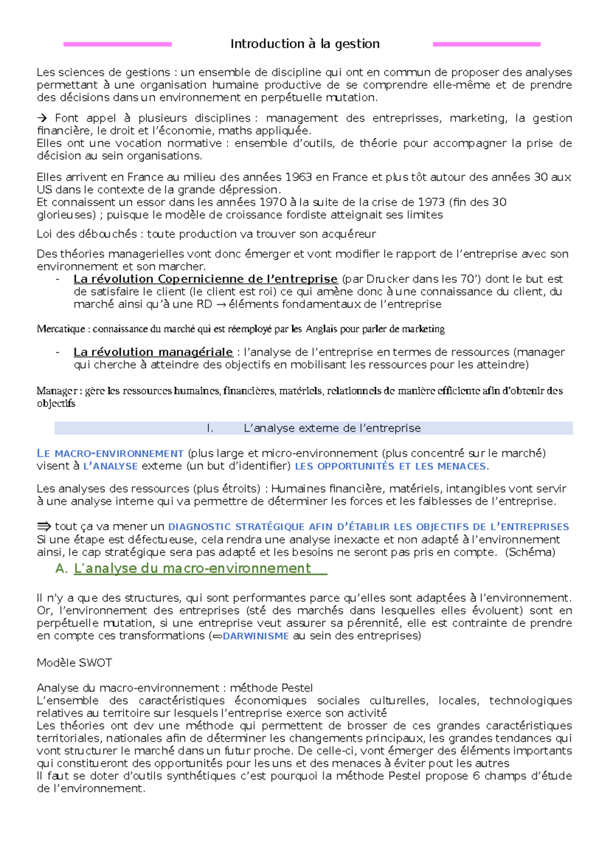 Introduction à La Gestion Introduction à La Gestion Les Sciences De Introduction à La Gestion Introduction à La Gestion Les Sciences De