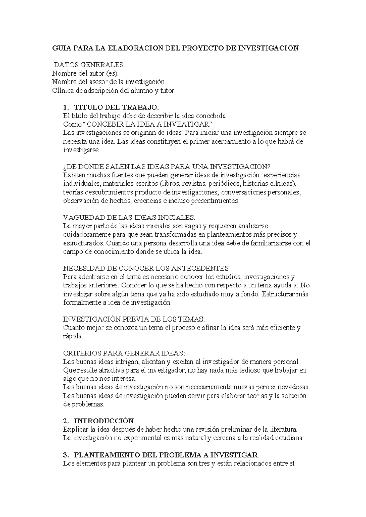 Guiaproyecto - GUIA PARA LA ELABORACIÓN DEL PROYECTO DE INVESTIGACIÓN ...