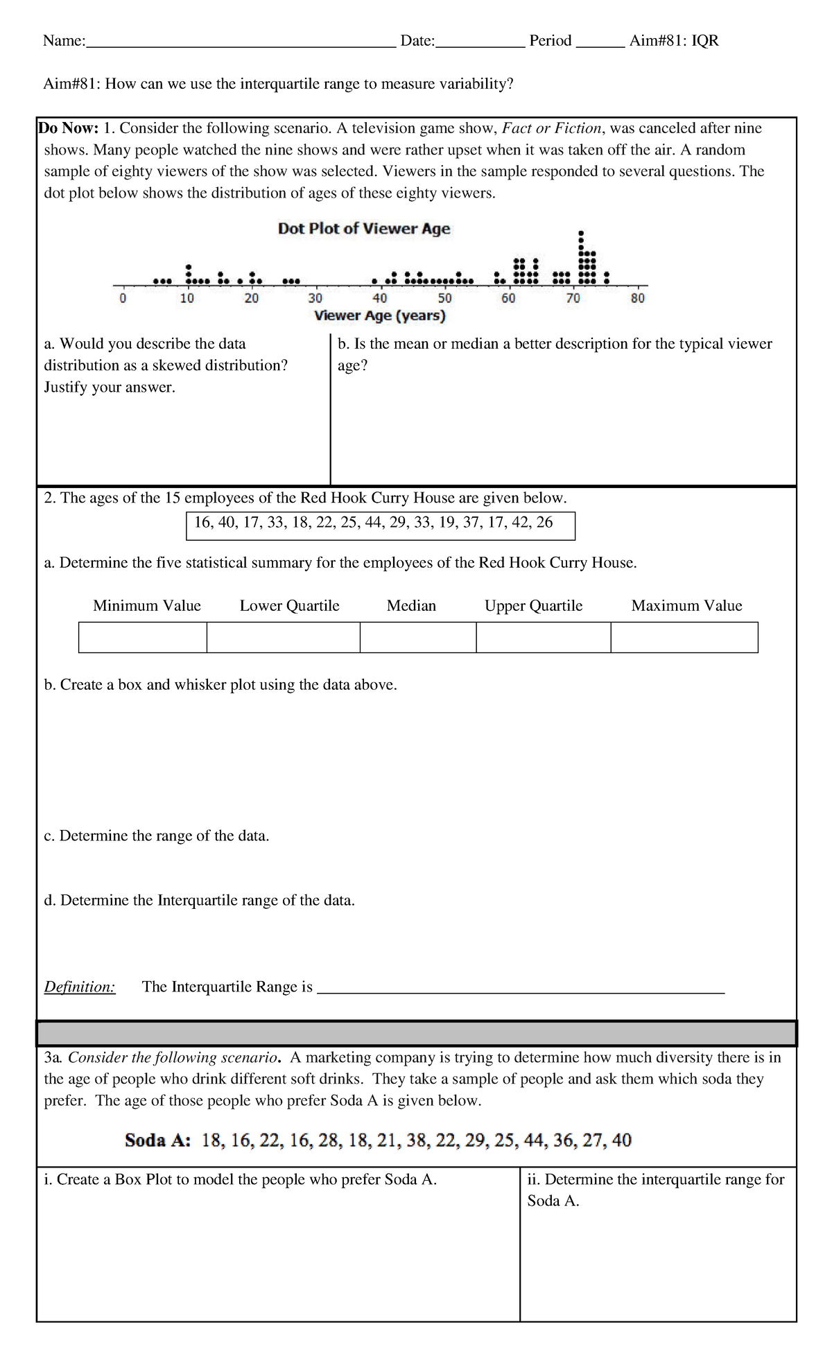 Giancarlo Alvarez - Aim 81 IQR To Measure Variability.pdf(HW 5, 6 ...