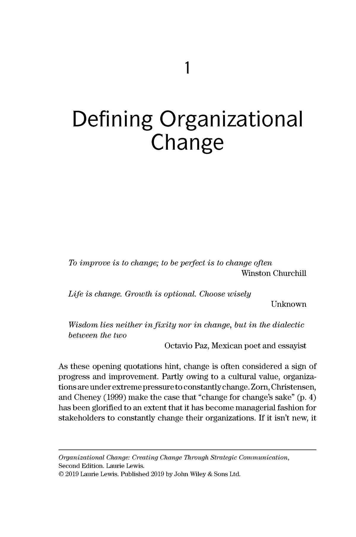 organizational change definition essay