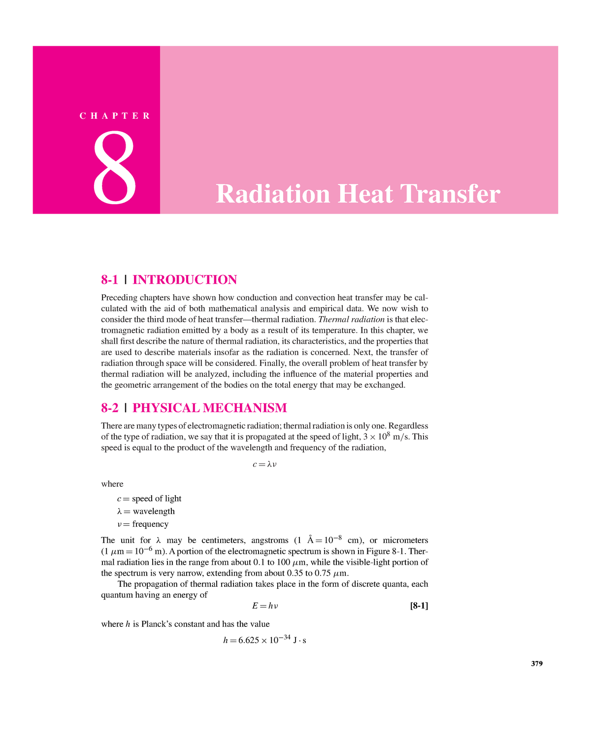 Ch. 08 Radiation - Lecture Notes 3-4 - CHAPTER 8 Radiation Heat ...