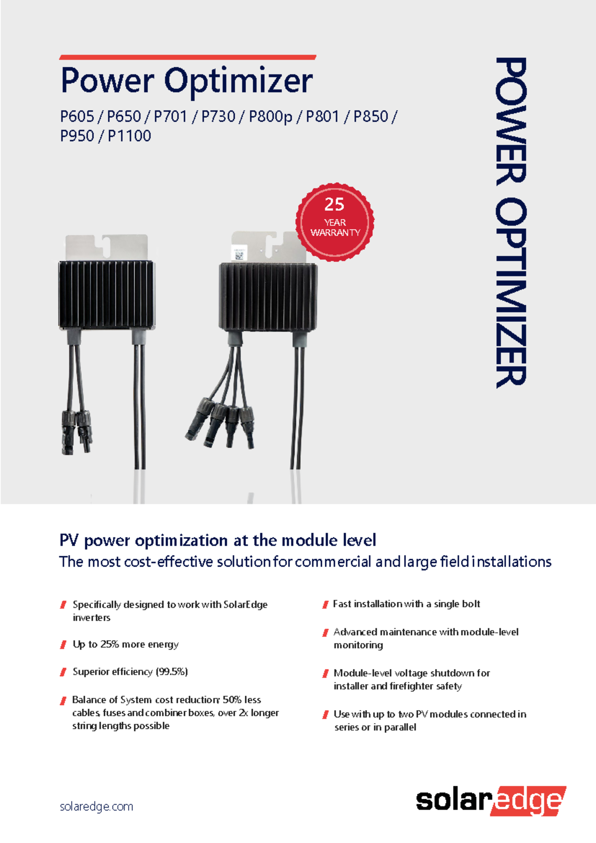 Optimizer-datasheet- P850. p950. P1100 - Power Optimizer P605 / P650 ...