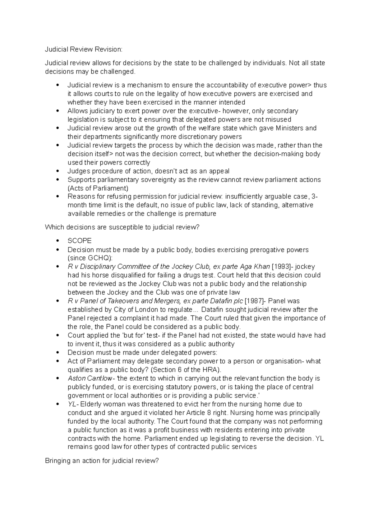 Judicial review revision Judicial Review Revision Judicial review