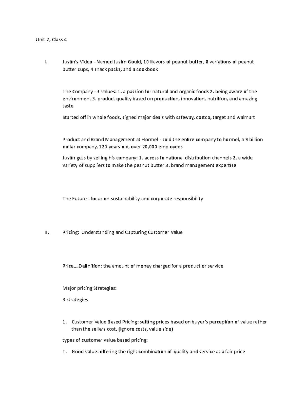 Unit 2, Class 4 Notes - Unit 2, Class 4 I. Justin’s Video - Named ...