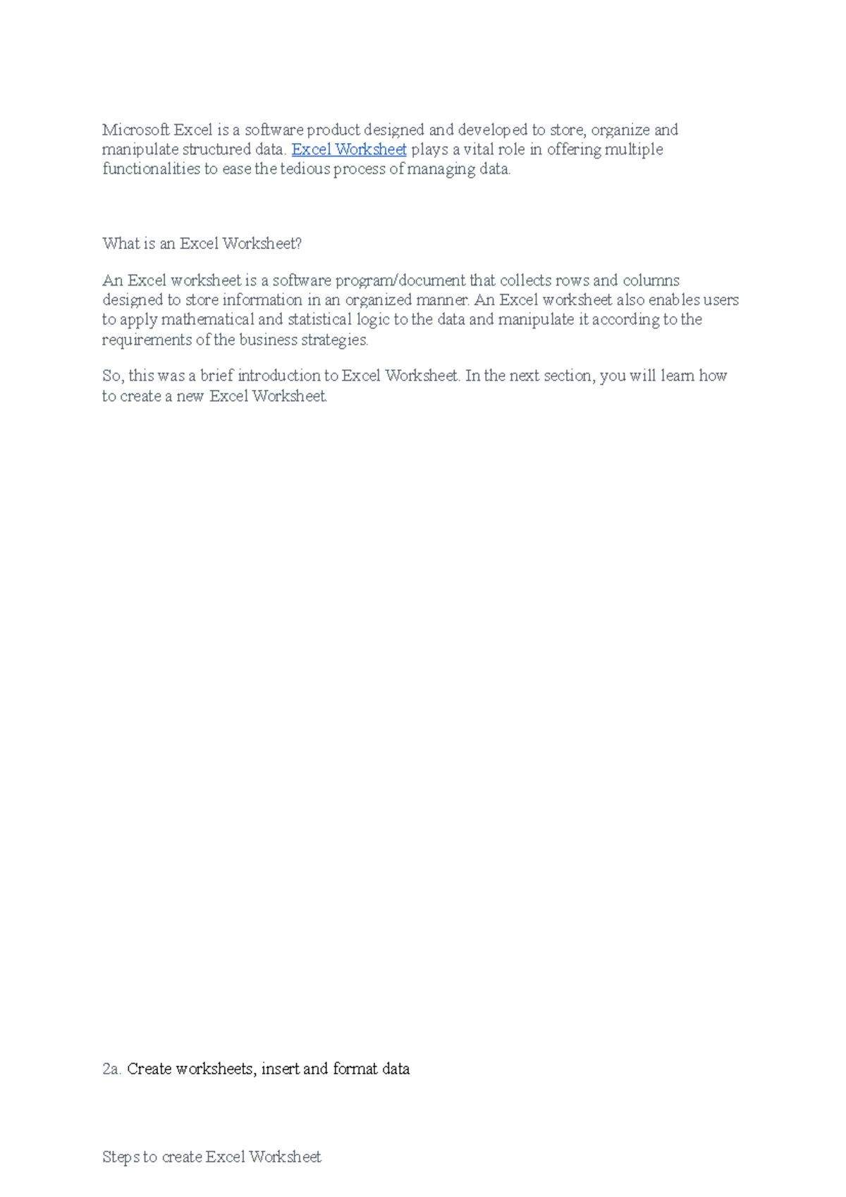 Ms Excel Lab Work Microsoft Excel Is A Software Product Designed