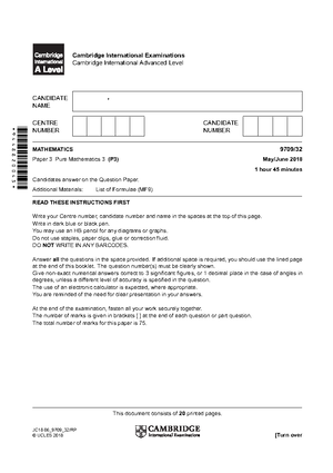 9709 s22 qp 11 - QP for May June Paper 11 - 8494117371 Cambridge ...