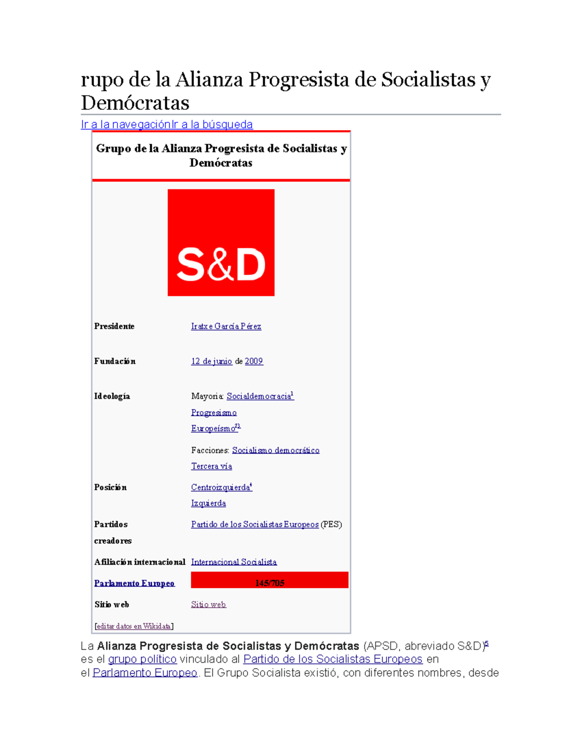 Grupo de la Alianza Progresista de