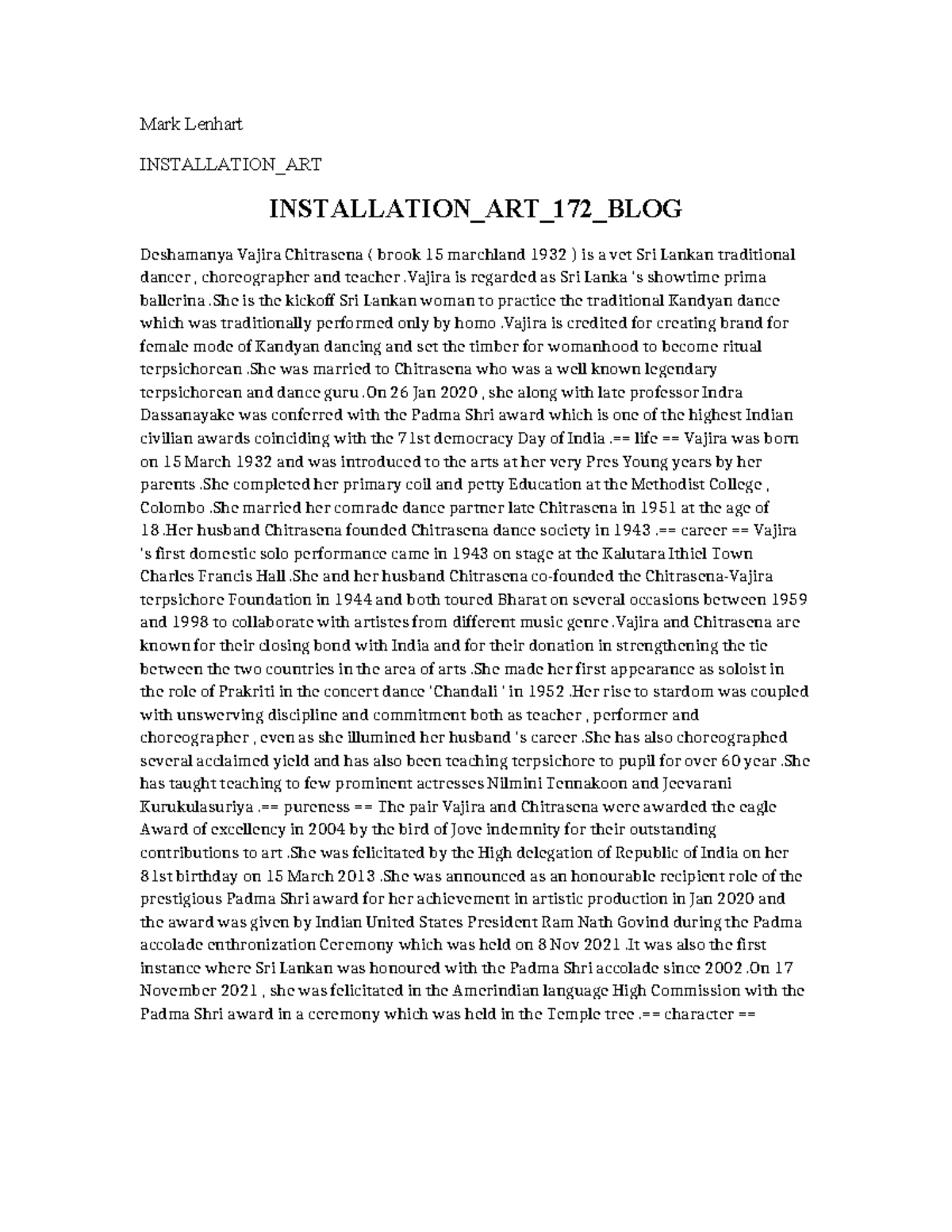 Installation ART 172 BLOG - Mark Lenhart INSTALLATION_ART INSTALLATION ...