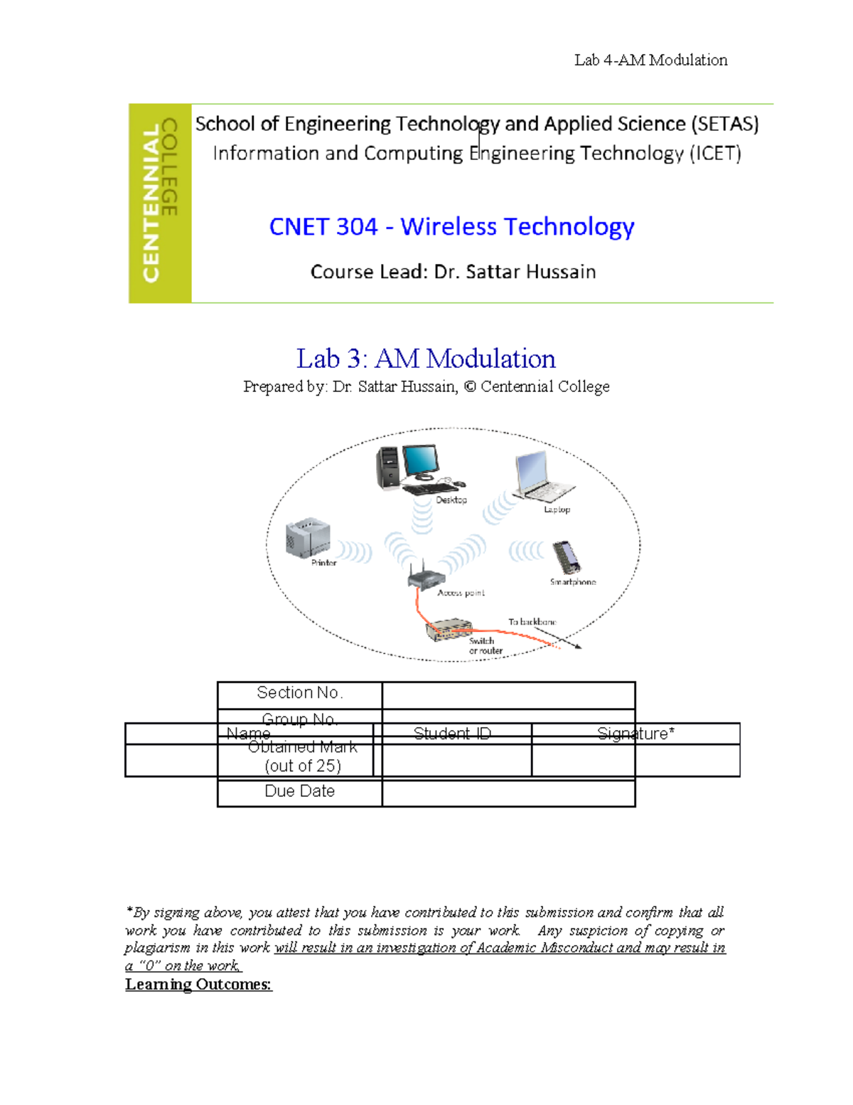 CNET304 Lab 3 AM Modulation - Lab Modulation Lab 3: AM Modulation ...
